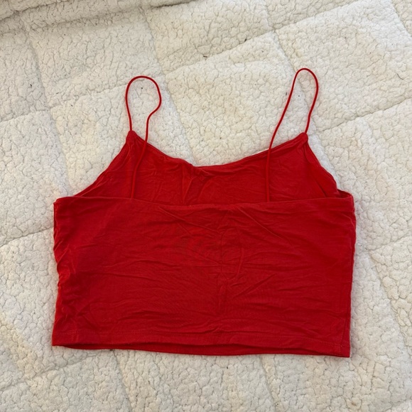 Garage Red Spaghetti-Strap Crop Tank - Picture 6 of 6